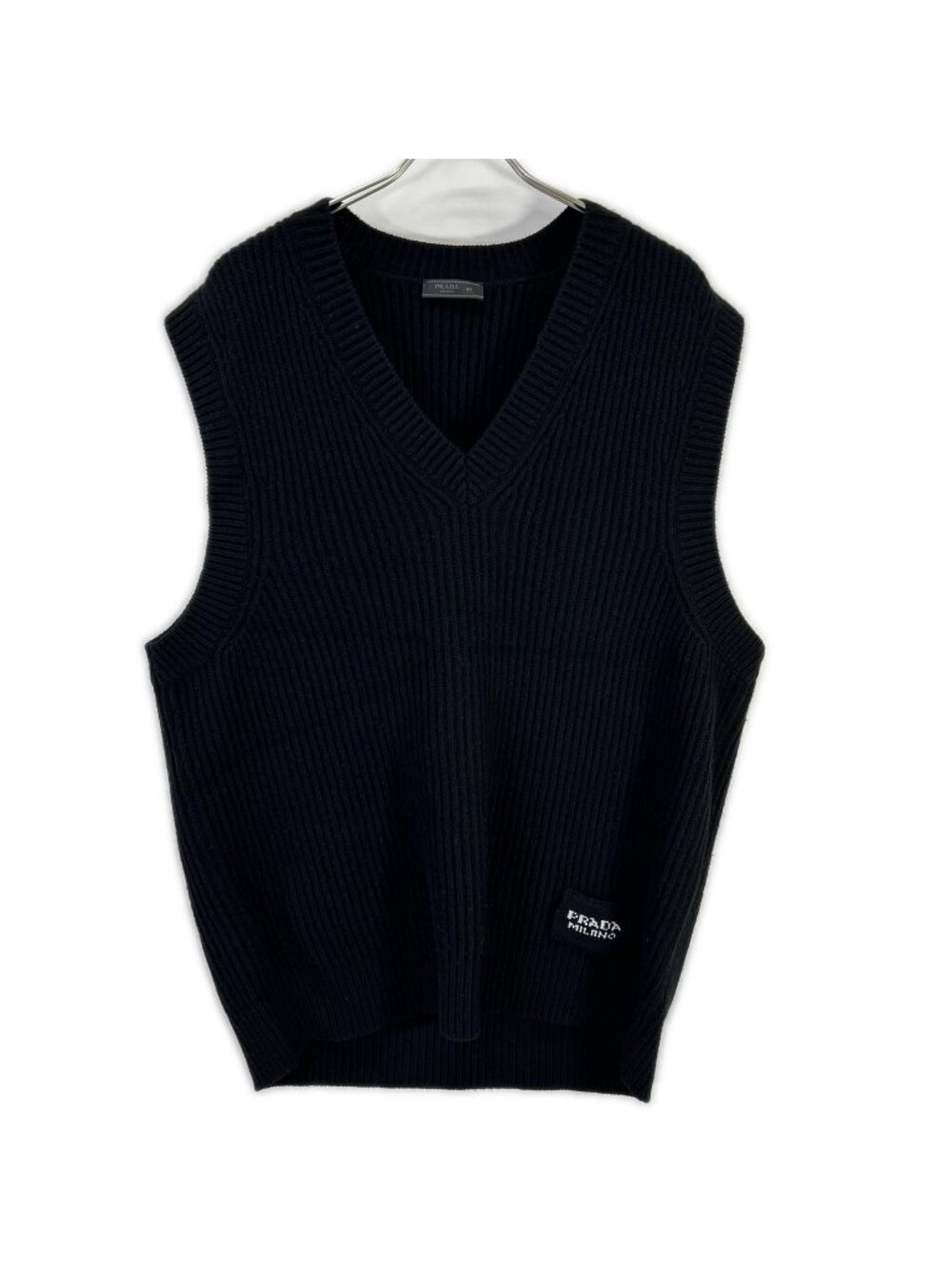 Prada Black Logo Knit Vest 46